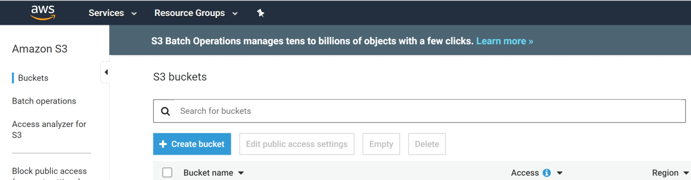 Amazon S3 buckets