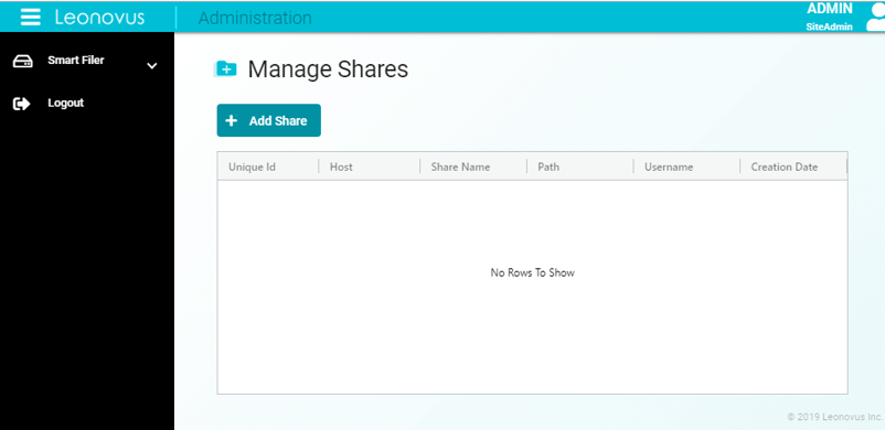 Smart Filer manage shares