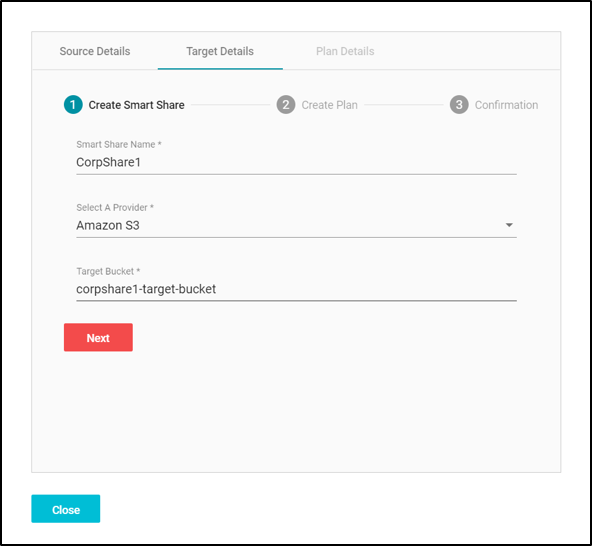 Smart Filer AWS hybrid target details