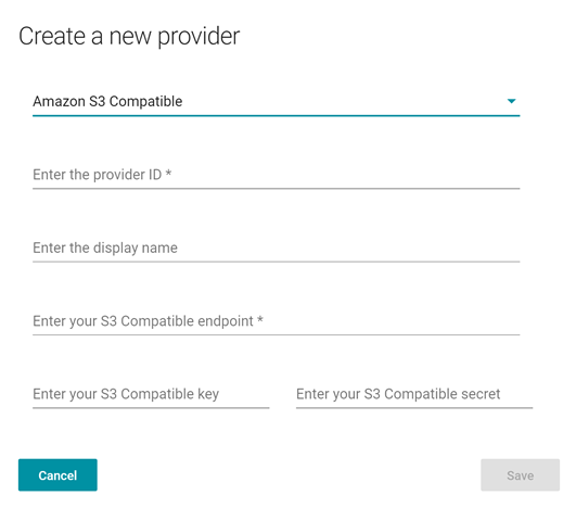 S3 Compatible provider setup