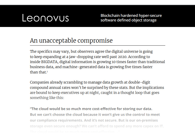 Whitepaper - Solving the enterprise data storage problem